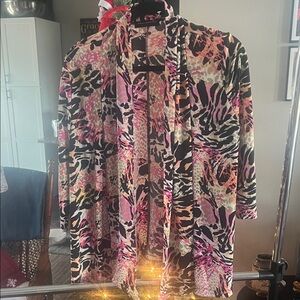 Super cute! Women's Multicolor Animal Print Cardigan